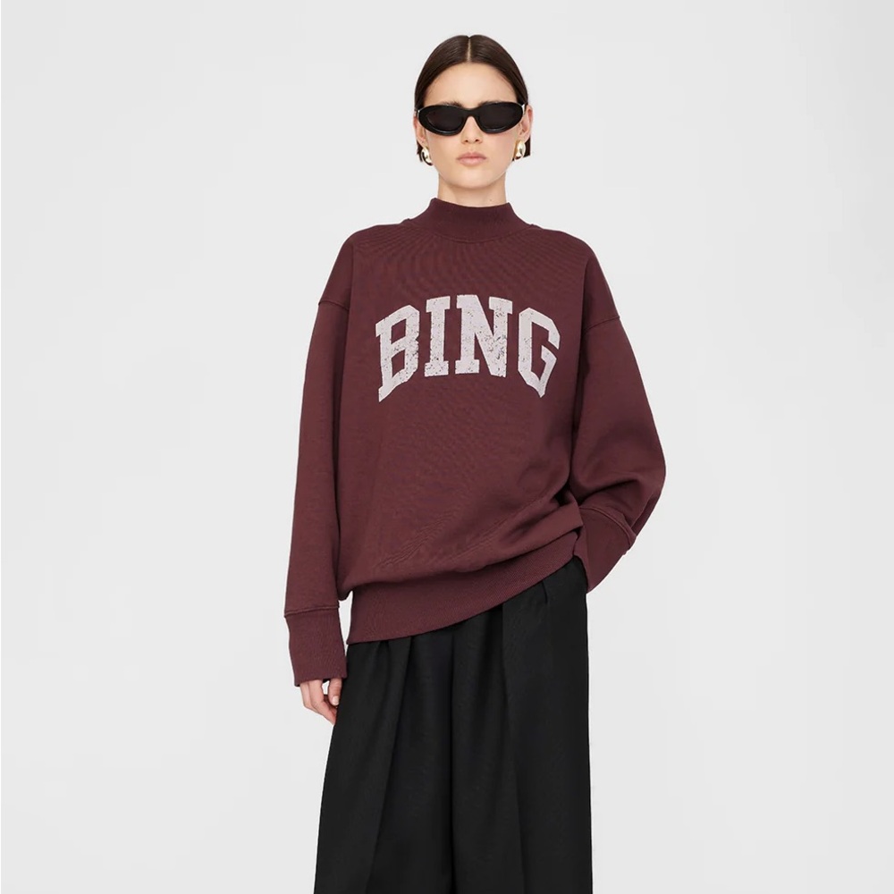 Brand nee Anine Bing sweatshirt in deep burgundy